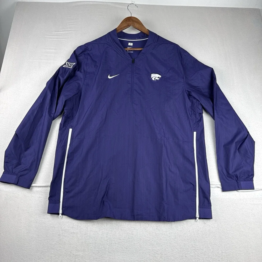 Kansas State Player Issued Mens Quarter Zip Windbreaker XL lightweight Vented